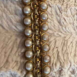 Avon Gold-Tone and Faux Pearl Bracelet